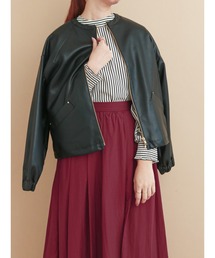 Te chichi | フェイクレザーノーカラーブルゾン(ブルゾン)