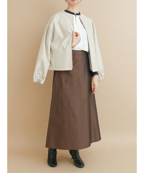 Te chichi（テチチ）の「フェイクレザーノーカラーブルゾン（ブルゾン・レディース・ブラック/グレー・ﾌﾘ-）」の7枚目の写真