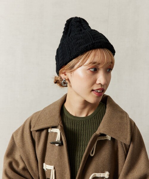 FREAK'S STORE(フリークスストア)の「【WEB限定】ケーブルニット帽子(ニットキャップ/ビーニー・レディース・ブラック/マスタード/ベージュ・ONE SIZE)」の7枚目の写真