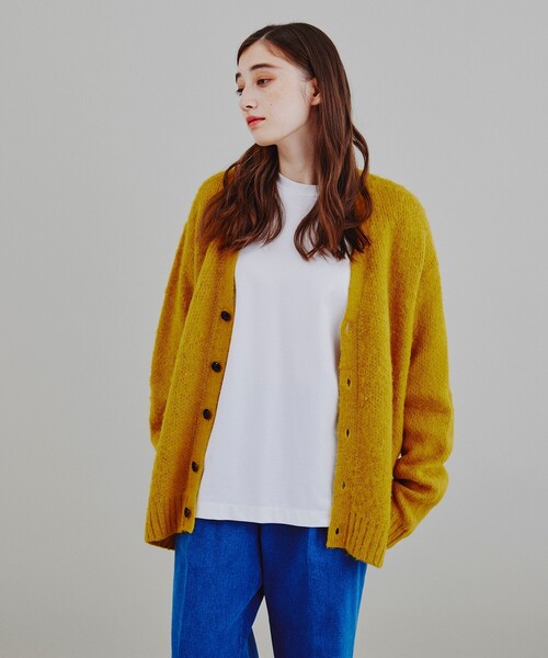 tk.TAKEO KIKUCHI（ティーケータケオキクチ）の「◆シャギーカラーニット アソートカーディガン（カーディガン/ボレロ・レディース・ブラック/イエロー/ブルー/グリーン/ホワイト系3/ブラック系3/ブラック系4/ダークブラウン系3/ダークブラウン系4/ブラウン系1/サックスブルー系1/パープル系/パープル系2/レッド系1・66）」の13枚目の写真