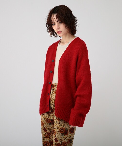 tk.TAKEO KIKUCHI（ティーケータケオキクチ）の「◆シャギーカラーニット アソートカーディガン（カーディガン/ボレロ・レディース・ブラック/イエロー/ブルー/グリーン/ホワイト系3/ブラック系3/ブラック系4/ダークブラウン系3/ダークブラウン系4/ブラウン系1/サックスブルー系1/パープル系/パープル系2/レッド系1・66）」の17枚目の写真