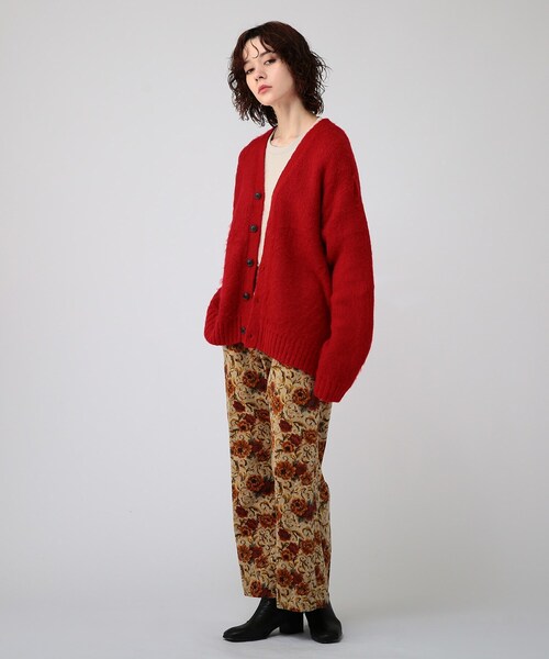 tk.TAKEO KIKUCHI（ティーケータケオキクチ）の「◆シャギーカラーニット アソートカーディガン（カーディガン/ボレロ・レディース・ブラック/イエロー/ブルー/グリーン/ホワイト系3/ブラック系3/ブラック系4/ダークブラウン系3/ダークブラウン系4/ブラウン系1/サックスブルー系1/パープル系/パープル系2/レッド系1・66）」の21枚目の写真