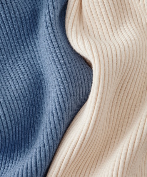 CHAN ME（チャンミ）の「ハイネックリブニット（ニット/セーター・レディース・ピンク/ブルー/ブラウン/ブラック/ベージュ/ライトグレー/アイボリー/ワイン/グリーン/ネイビー・X-LARGE/MEDIUM/LARGE/XX-LARGE）」の14枚目の写真