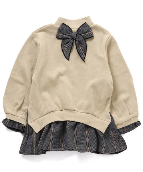 Seraph（セラフ）の「レイヤードフリルトレーナー（スウェット・キッズ・ブラック/ピンク/アイボリー・140/80/90/100/95/110/120/130）」の7枚目の写真