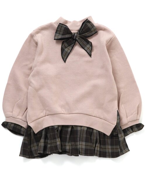 Seraph（セラフ）の「レイヤードフリルトレーナー（スウェット・キッズ・ブラック/ピンク/アイボリー・140/80/90/100/95/110/120/130）」の9枚目の写真