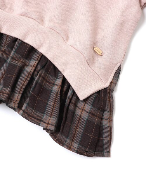 Seraph（セラフ）の「レイヤードフリルトレーナー（スウェット・キッズ・ブラック/ピンク/アイボリー・140/80/90/100/95/110/120/130）」の6枚目の写真