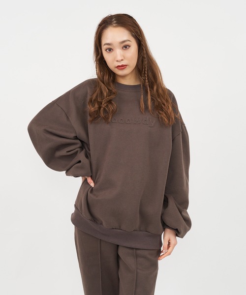 SPIRALGIRL（スパイラルガール）の「エンボスビッグスウェットセットアップ（ワンピース・レディース・ホワイト/ブラウン/グレー・FREE）」の16枚目の写真