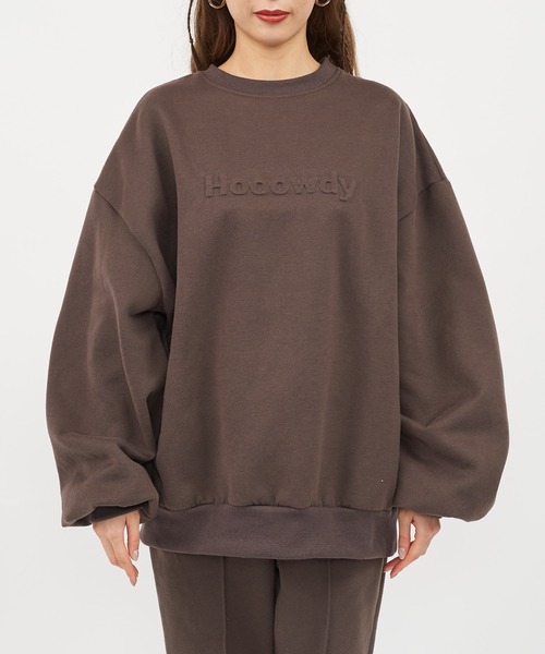 SPIRALGIRL（スパイラルガール）の「エンボスビッグスウェットセットアップ（ワンピース・レディース・ホワイト/ブラウン/グレー・FREE）」の17枚目の写真