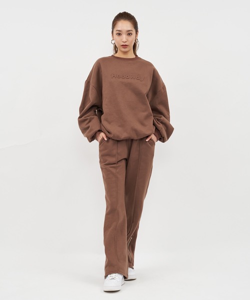 SPIRALGIRL（スパイラルガール）の「エンボスビッグスウェットセットアップ（ワンピース・レディース・ホワイト/ブラウン/グレー・FREE）」の8枚目の写真