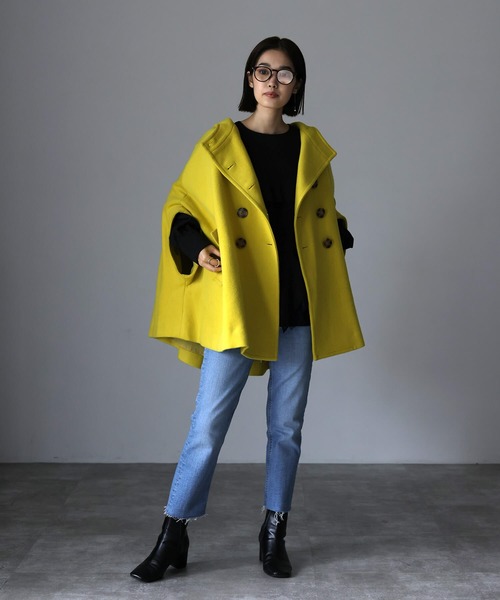 HERENCIA(ヘレンチア)の「フーディ ケープ ダブル コート(ポンチョ HERENCIA(ヘレンチア)の「フーディ ケープ ダブル コート(ポンチョ