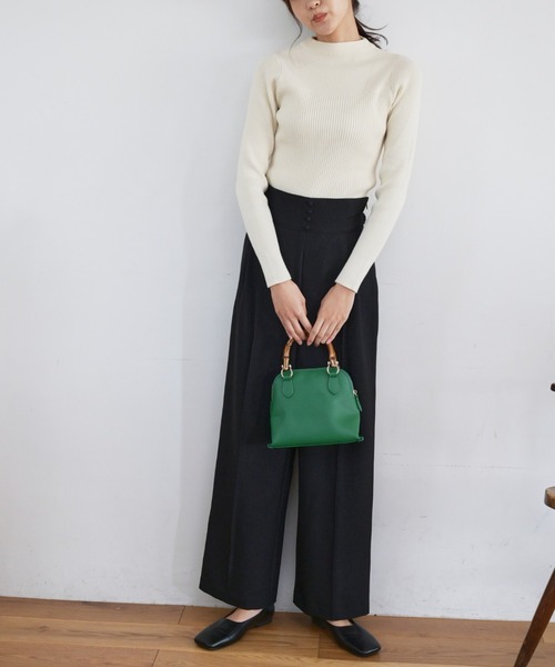 FREE'S MART（フリーズマート）の「[低身長サイズ/Sシリーズ]サイドベルトタックワイドパンツ（その他パンツ・レディース・イエロー/ベージュ/ブラック・MEDIUM/SMALL/X-SMALL）」の5枚目の写真