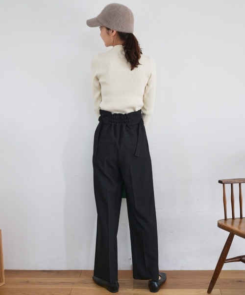 FREE'S MART（フリーズマート）の「[低身長サイズ/Sシリーズ]サイドベルトタックワイドパンツ（その他パンツ・レディース・イエロー/ベージュ/ブラック・MEDIUM/SMALL/X-SMALL）」の8枚目の写真