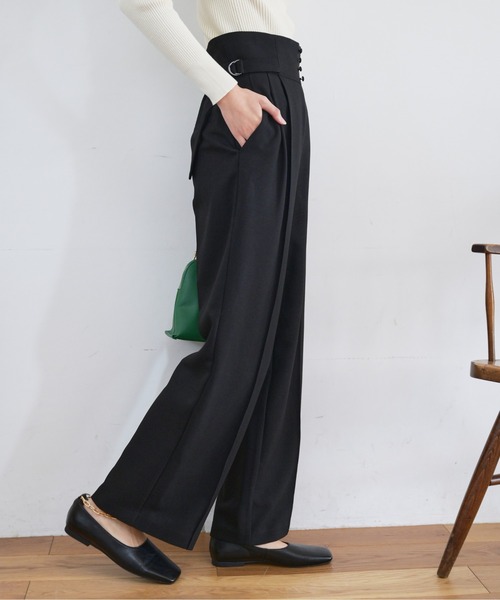 FREE'S MART（フリーズマート）の「[低身長サイズ/Sシリーズ]サイドベルトタックワイドパンツ（その他パンツ・レディース・イエロー/ベージュ/ブラック・MEDIUM/SMALL/X-SMALL）」の10枚目の写真