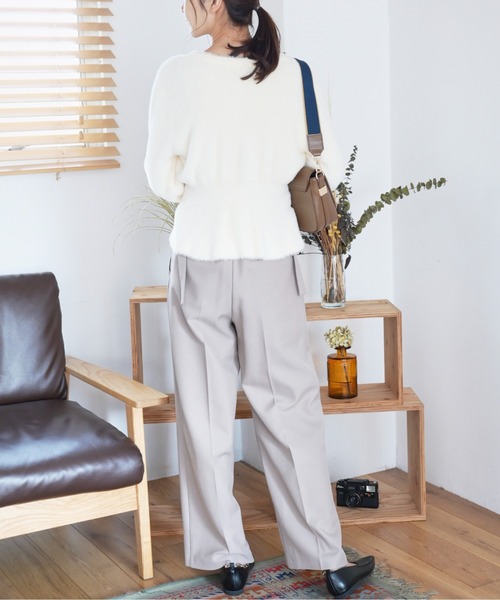 FREE'S MART（フリーズマート）の「[低身長サイズ/Sシリーズ]サイドベルトタックワイドパンツ（その他パンツ・レディース・イエロー/ベージュ/ブラック・MEDIUM/SMALL/X-SMALL）」の15枚目の写真