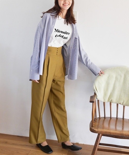 FREE'S MART（フリーズマート）の「[低身長サイズ/Sシリーズ]サイドベルトタックワイドパンツ（その他パンツ・レディース・イエロー/ベージュ/ブラック・MEDIUM/SMALL/X-SMALL）」の16枚目の写真