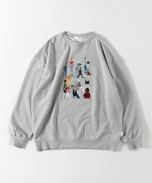 MUHET（ミュエータ）の「コラージュプリントスウェット（スウェット・レディース・杢グレー/ブラウン・MEDIUM/X-LARGE）」の3枚目の写真