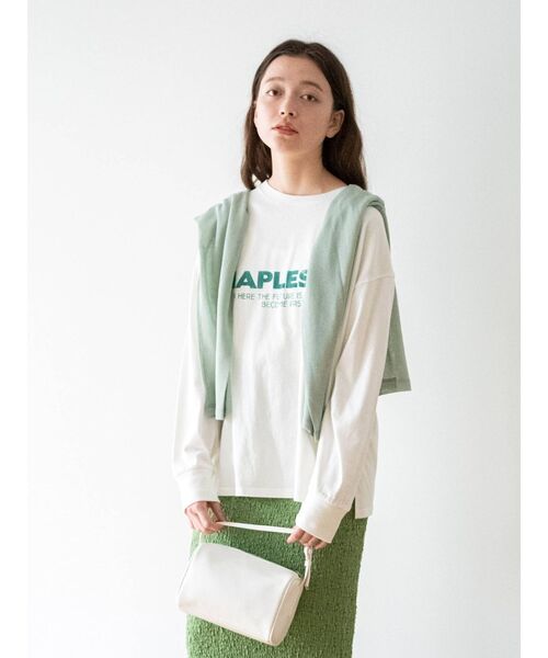 Ungrid(アングリッド)の「ロゴロングスリーブTee(Tシャツ/カットソー・レディース・オフホワイト/チャコールグレー/ブルー・FREE)」の8枚目の写真