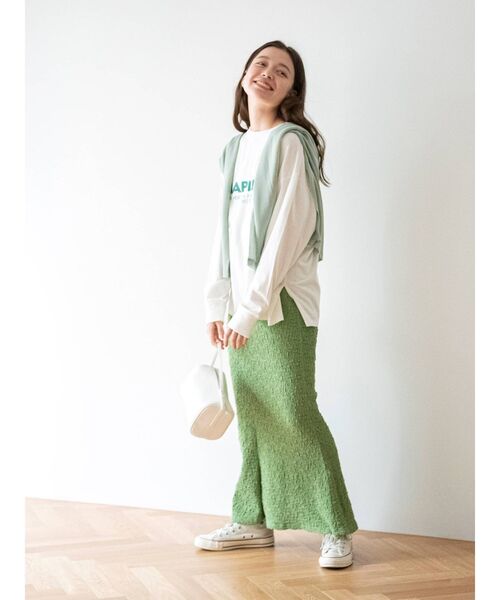 Ungrid(アングリッド)の「ロゴロングスリーブTee(Tシャツ/カットソー・レディース・オフホワイト/チャコールグレー/ブルー・FREE)」の10枚目の写真