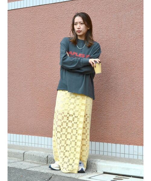 Ungrid(アングリッド)の「ロゴロングスリーブTee(Tシャツ/カットソー・レディース・オフホワイト/チャコールグレー/ブルー・FREE)」の13枚目の写真