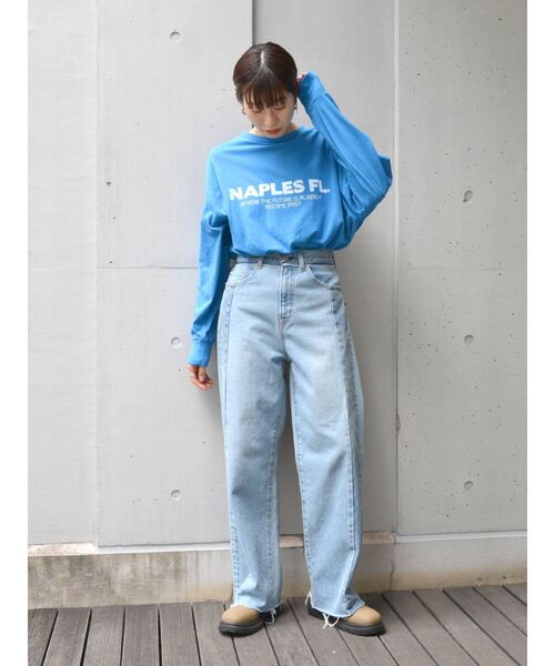 Ungrid(アングリッド)の「ロゴロングスリーブTee(Tシャツ/カットソー・レディース・オフホワイト/チャコールグレー/ブルー・FREE)」の18枚目の写真