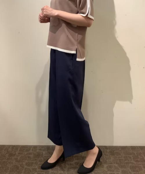 TOKYO SHIRTS（トウキョウシャツ）の「ベーシックワイドパンツ（スラックス・レディース・ベージュ/ネイビー・M/L）」の17枚目の写真