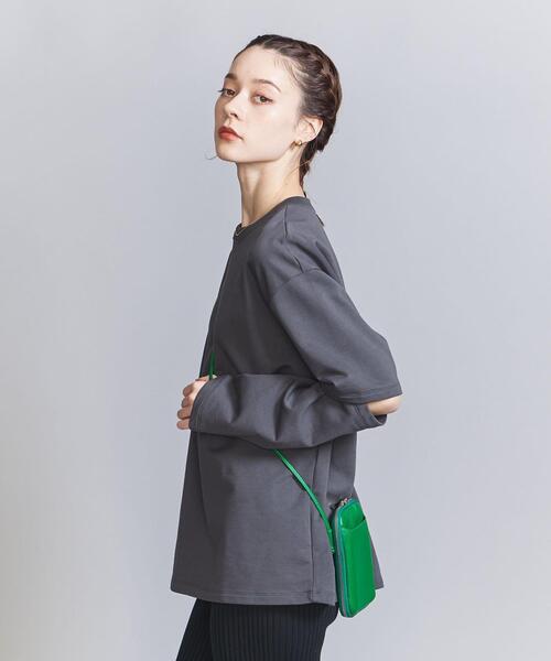 BEAUTY&YOUTH UNITED ARROWS（ビューティーアンドユースユナイテッドアローズ）の「コットン裏毛 カットアウトスリーブ プルオーバー（Tシャツ/カットソー・レディース・ブラック/ベージュ/ダークグレー・FREE）」の9枚目の写真