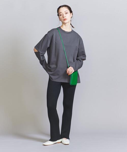 BEAUTY&YOUTH UNITED ARROWS（ビューティーアンドユースユナイテッドアローズ）の「コットン裏毛 カットアウトスリーブ プルオーバー（Tシャツ/カットソー・レディース・ブラック/ベージュ/ダークグレー・FREE）」の10枚目の写真