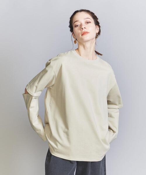 BEAUTY&YOUTH UNITED ARROWS（ビューティーアンドユースユナイテッドアローズ）の「コットン裏毛 カットアウトスリーブ プルオーバー（Tシャツ/カットソー・レディース・ブラック/ベージュ/ダークグレー・FREE）」の12枚目の写真
