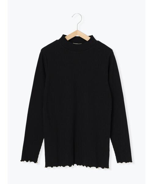 Samansa Mos2（サマンサ モスモス）の「リブハイネックカットソー（Tシャツ/カットソー・レディース・ブラック/オフホワイト/グリーン/ラベンダー・ﾌﾘ-）」の3枚目の写真