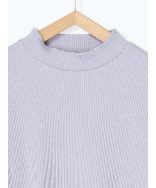 Samansa Mos2（サマンサ モスモス）の「リブハイネックカットソー（Tシャツ/カットソー・レディース・ブラック/オフホワイト/グリーン/ラベンダー・ﾌﾘ-）」の7枚目の写真