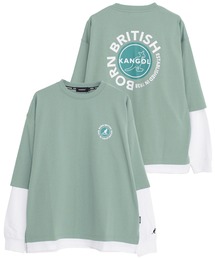 KANGOL/カンゴール オーバーサイズ レイヤード サークルロゴ バックプリント 長袖 Tシャツ
