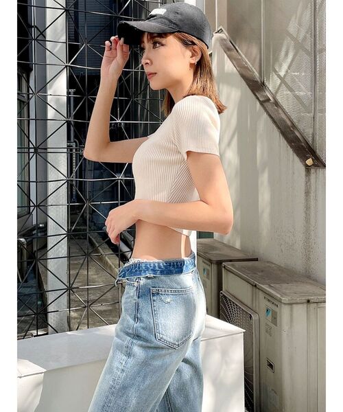 GYDA（ジェイダ）の「ヘンリーハーフスリーブ リブニットトップス（ニット/セーター・レディース・ピンク/アイボリー/オレンジ系その他3・FREE）」の11枚目の写真