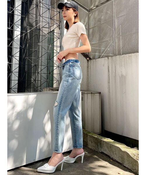 GYDA（ジェイダ）の「ヘンリーハーフスリーブ リブニットトップス（ニット/セーター・レディース・ピンク/アイボリー/オレンジ系その他3・FREE）」の14枚目の写真