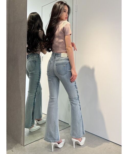 GYDA（ジェイダ）の「ヘンリーハーフスリーブ リブニットトップス（ニット/セーター・レディース・ピンク/アイボリー/オレンジ系その他3・FREE）」の19枚目の写真