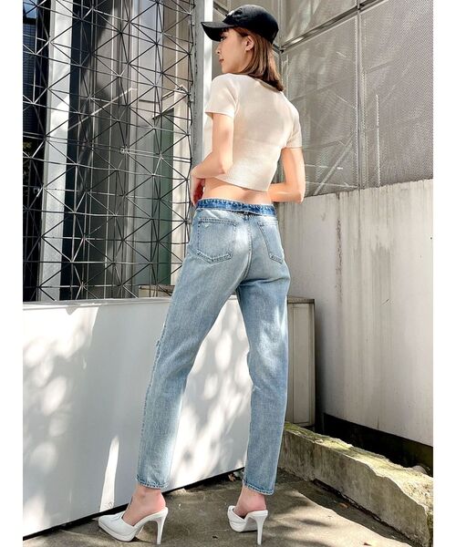 GYDA（ジェイダ）の「ヘンリーハーフスリーブ リブニットトップス（ニット/セーター・レディース・ピンク/アイボリー/オレンジ系その他3・FREE）」の20枚目の写真