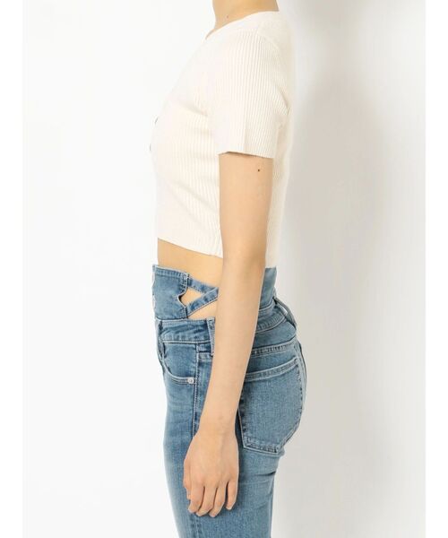 GYDA（ジェイダ）の「ヘンリーハーフスリーブ リブニットトップス（ニット/セーター・レディース・ピンク/アイボリー/オレンジ系その他3・FREE）」の22枚目の写真