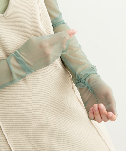 FREE'S MART（フリーズマート）の「◇シースルーハイネックカットソー（Tシャツ/カットソー・レディース・グリーン/ブラック/ホワイト・FREE）」の12枚目の写真