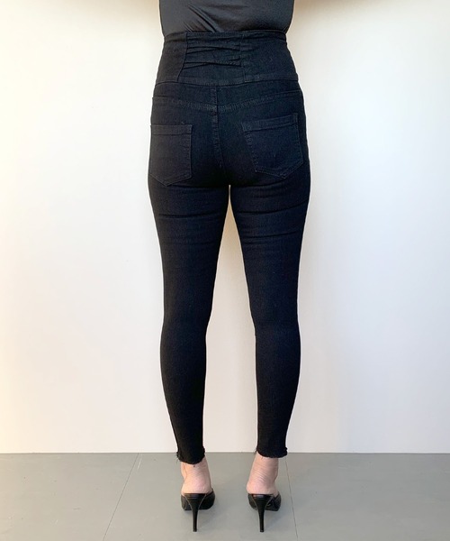 non-hedge(ノンヘッジ)の「ハイウエストボタンスキニーパンツ(デニムパンツ・レディース・グレー/ブラック/ライトブルー・SS/L/M/S)」の5枚目の写真