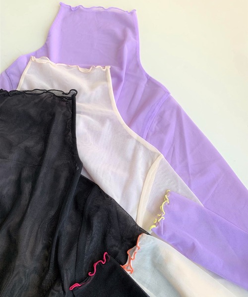 Q（キュー）の「シアータートル（Tシャツ/カットソー・レディース・ラベンダー/ブラック/アイボリー・MEDIUM）」の8枚目の写真