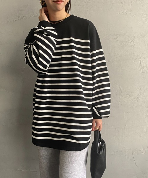 THE SHINZONE（ザ　シンゾーン）の「[THE SHINZONE/ザ シンゾーン] パネルボーダーカットソー（Tシャツ/カットソー・レディース・ホワイト/ブラック・0）」の12枚目の写真