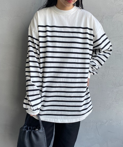 THE SHINZONE（ザ　シンゾーン）の「[THE SHINZONE/ザ シンゾーン] パネルボーダーカットソー（Tシャツ/カットソー・レディース・ホワイト/ブラック・0）」の11枚目の写真