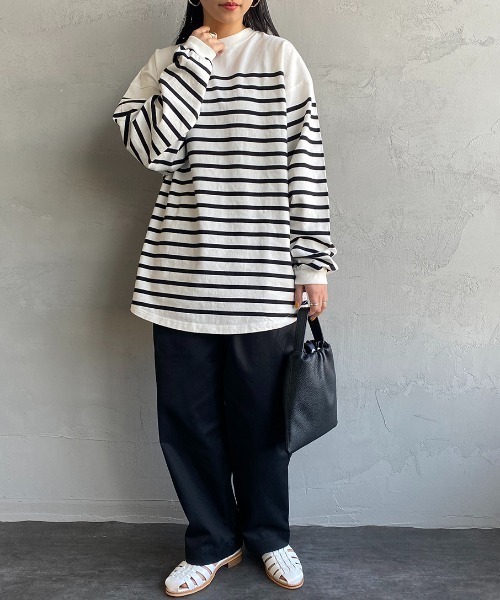 THE SHINZONE（ザ　シンゾーン）の「[THE SHINZONE/ザ シンゾーン] パネルボーダーカットソー（Tシャツ/カットソー・レディース・ホワイト/ブラック・0）」の19枚目の写真