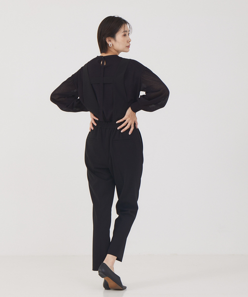 qualite（カリテ）の「《セットアップ対応》サロペット付センタープレスパンツ（サロペット/オーバーオール・レディース・ブラック/ネイビー・38/36）」の3枚目の写真