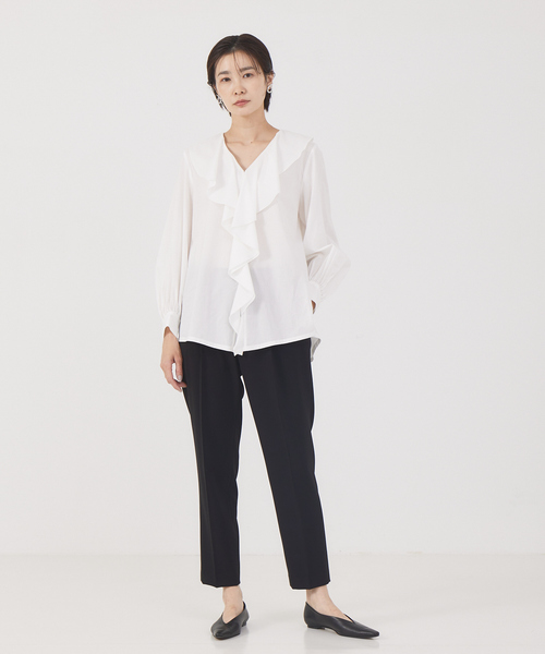 qualite（カリテ）の「《セットアップ対応》サロペット付センタープレスパンツ（サロペット/オーバーオール・レディース・ブラック/ネイビー・38/36）」の5枚目の写真