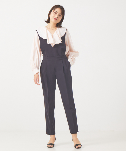 qualite（カリテ）の「《セットアップ対応》サロペット付センタープレスパンツ（サロペット/オーバーオール・レディース・ブラック/ネイビー・38/36）」の6枚目の写真