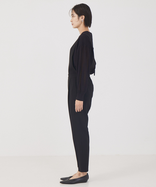 qualite（カリテ）の「《セットアップ対応》サロペット付センタープレスパンツ（サロペット/オーバーオール・レディース・ブラック/ネイビー・38/36）」の7枚目の写真