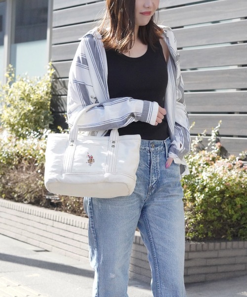 U.S. POLO ASSN.(ユーエスポロアッスン)の「【U.S. POLO ASSN.】 ユーエスポロアッスン Washed Cotton トートバッグS USPA-2642(トートバッグ・レディース・ブラック/カーキ/ベビーピンク/ブルー/インディゴブルー/パープル/ホワイト・FREE)」の8枚目の写真