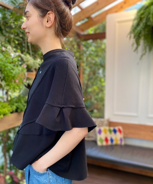 AVIE（アビィ）の「カッティングフレアTee（Tシャツ/カットソー・レディース・ブラック/カーキ・38）」の5枚目の写真