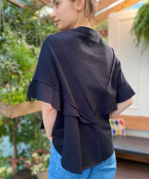 AVIE（アビィ）の「カッティングフレアTee（Tシャツ/カットソー・レディース・ブラック/カーキ・38）」の14枚目の写真