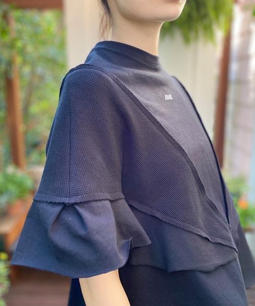 AVIE（アビィ）の「カッティングフレアTee（Tシャツ/カットソー・レディース・ブラック/カーキ・38）」の11枚目の写真